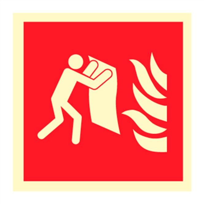 Hovedbilde Brannteppe - brannskilt med symbol