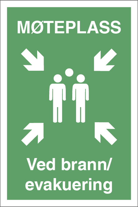 Hovedbilde Skilt - Møteplass ved Brann/ Evakuering 300 x 450 mm