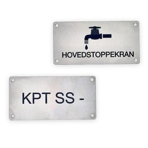 Merkeskilt i stål