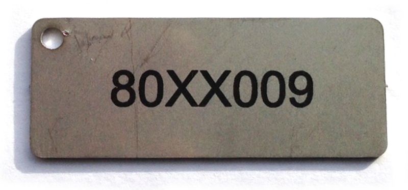 Tagskilt for ventiler og kraner 15 x 50 mm