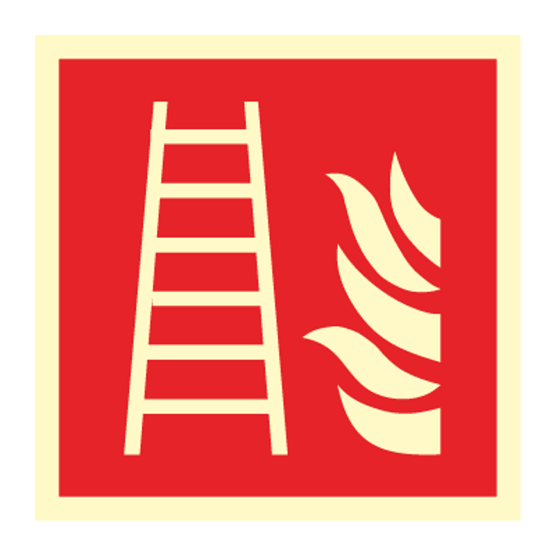 Brannstige - brannskilt med symbol