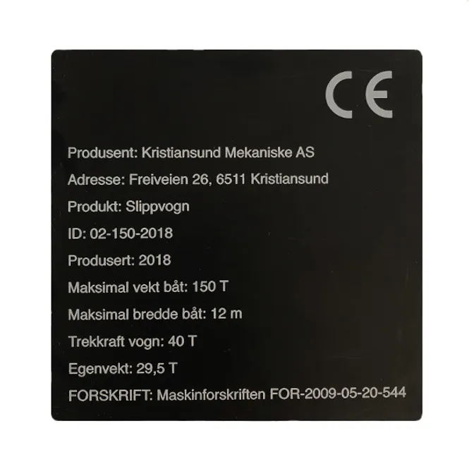 Hovedbilde Maskinskilt - CE merking av maskiner 150 x 150 mm