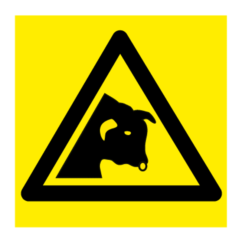 Okse - fareskilt med symbol