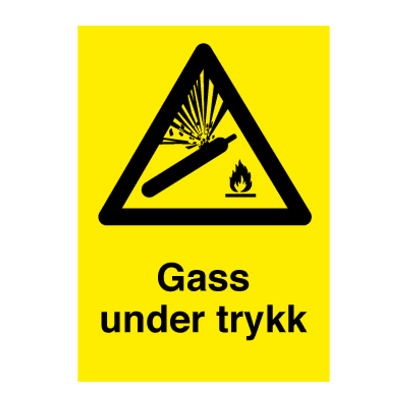 Gass under trykk-skilt - klistremerke