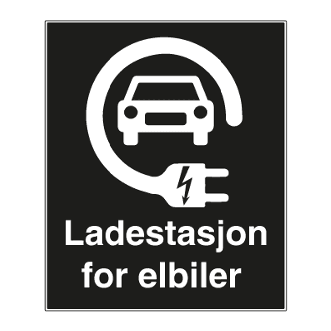 Hovedbilde Parkeringsskilt - Ladestasjon for elbiler