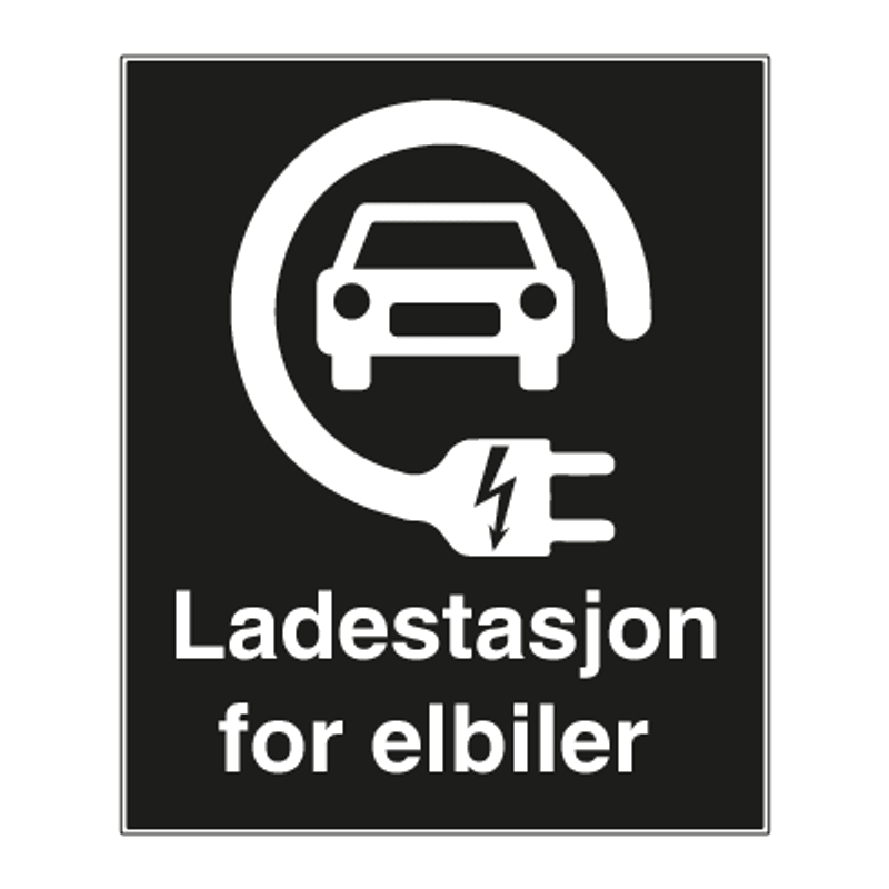 Parkeringsskilt - Ladestasjon for elbiler