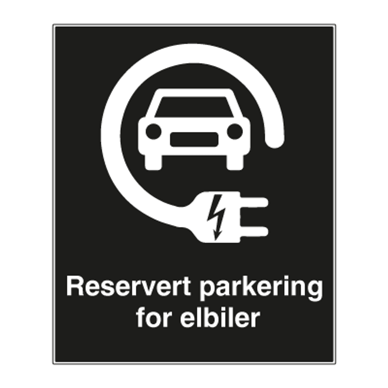 Privatrettslig skilt - Parkering reservert for elbiler
