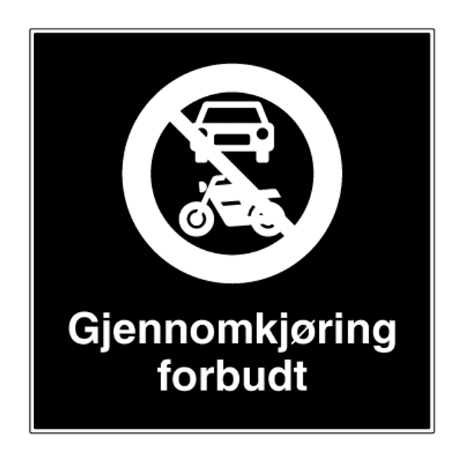 Hovedbilde Gjennomkjøring forbudt - Privatrettslig skilt