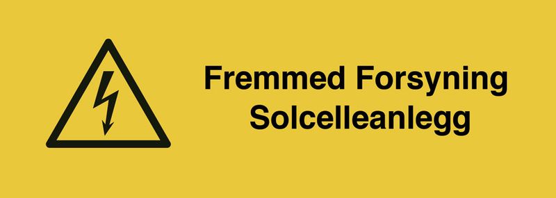 Solcelleskilt - fremmed forsyning fra solcelleanlegg
