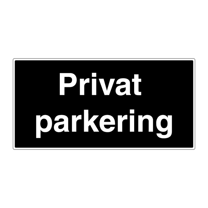 Hovedbilde Privat parkering skilt - reservert parkering