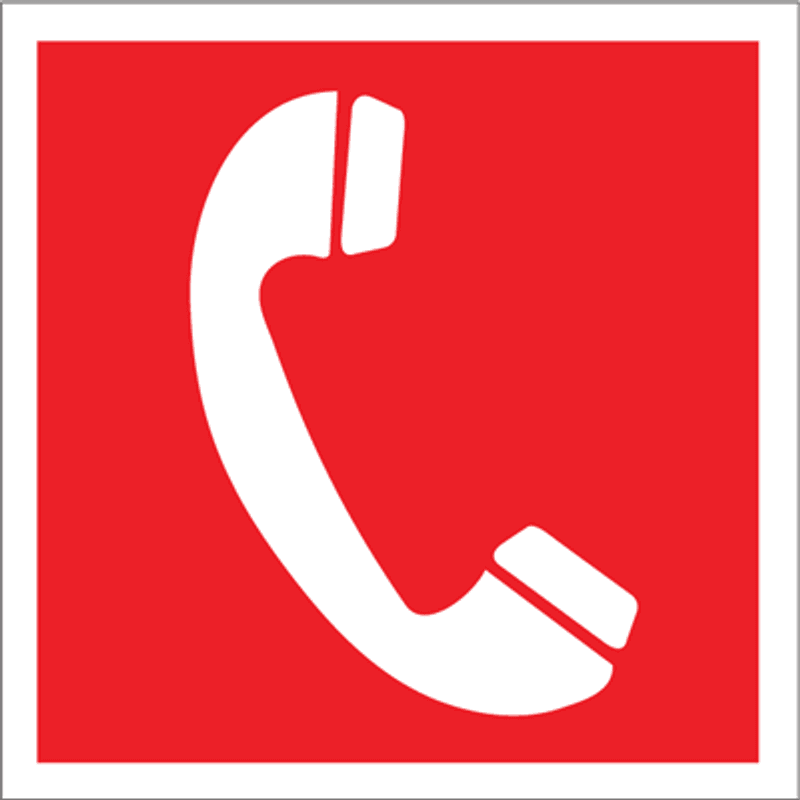 Nødtelefon - Brannskilt med symbol