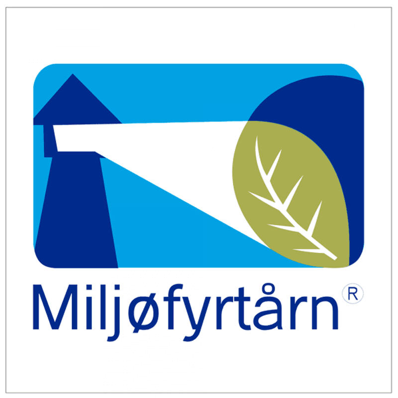 Miljøfyrtårn - Klistremerke med symbol og tekst