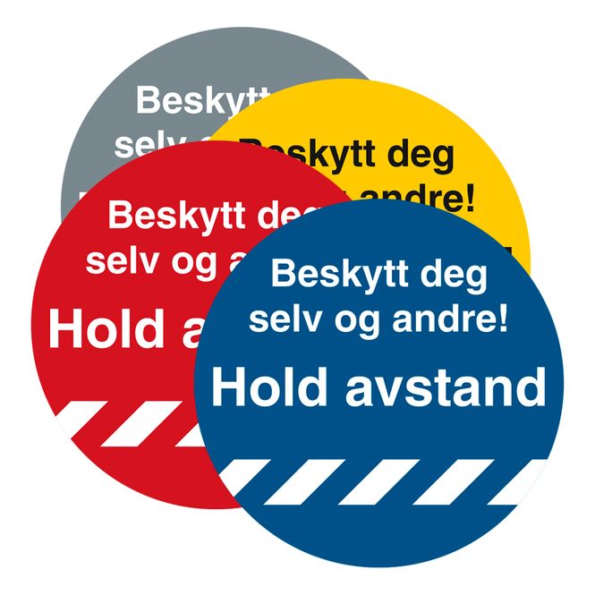 Hovedbilde Hold avstand Gulvskilt Ø250mm - Beskytt deg selv og andre!