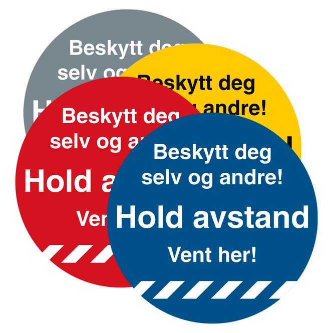 Hovedbilde Hold avstand Gulvskilt Ø330mm - Beskytt deg selv og andre!