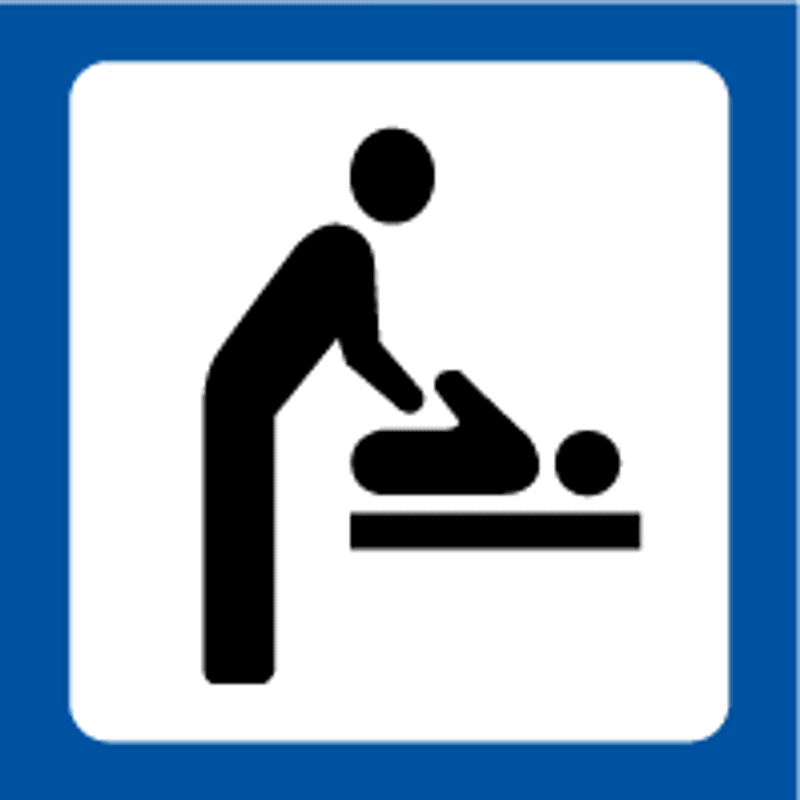 Stellerom symbolskilt med piktogram for stellerom