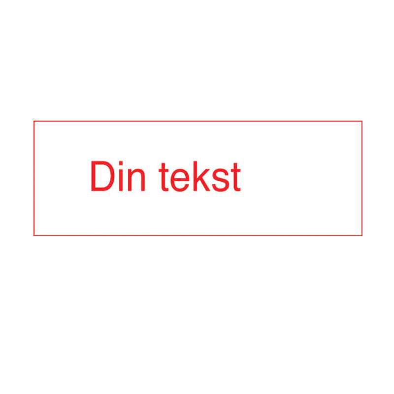 Skilt med egen tekst – Hvit og rød, 210x70 mm