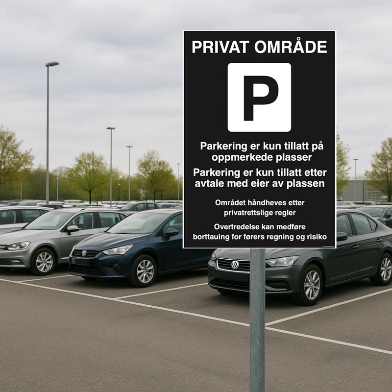 Privat Parkering skilt 600 x 800 mm