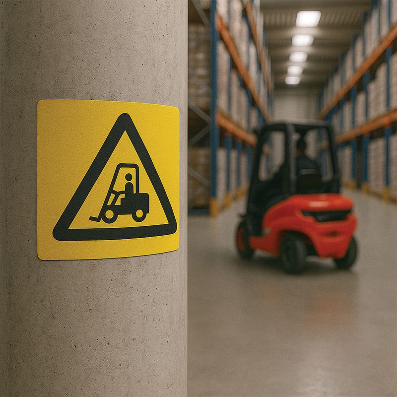 Se opp for truck - skilt med symbol og tekst