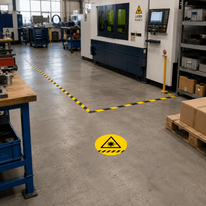 Laser fareskilt - gulvfolie Ø 250 mm