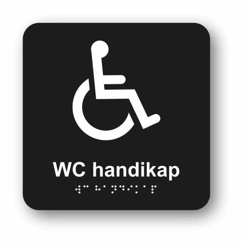 Handikaptoalett – Taktilt skilt med Braille 150 x 150 mm