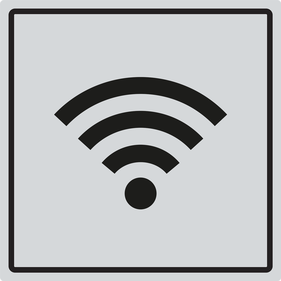 WiFi-skilt - 150 x 150 mm i Rustfritt stål