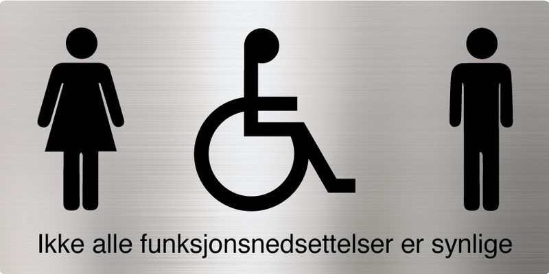Toalettskilt for Funksjonsnedsettelser - 150 x 300 mm