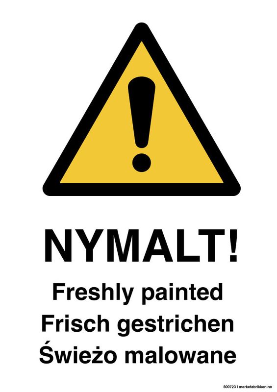 Nymalt varselskilt - PDF skilt for utskrift