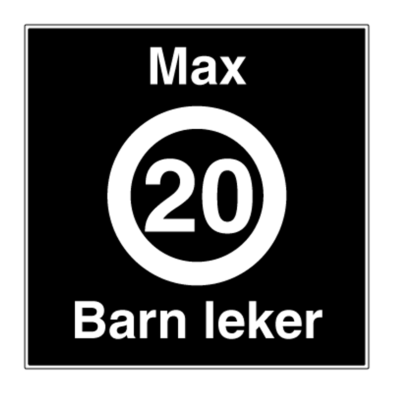Barn leker skilt - Fartsgrense 15 eller 20 km/t