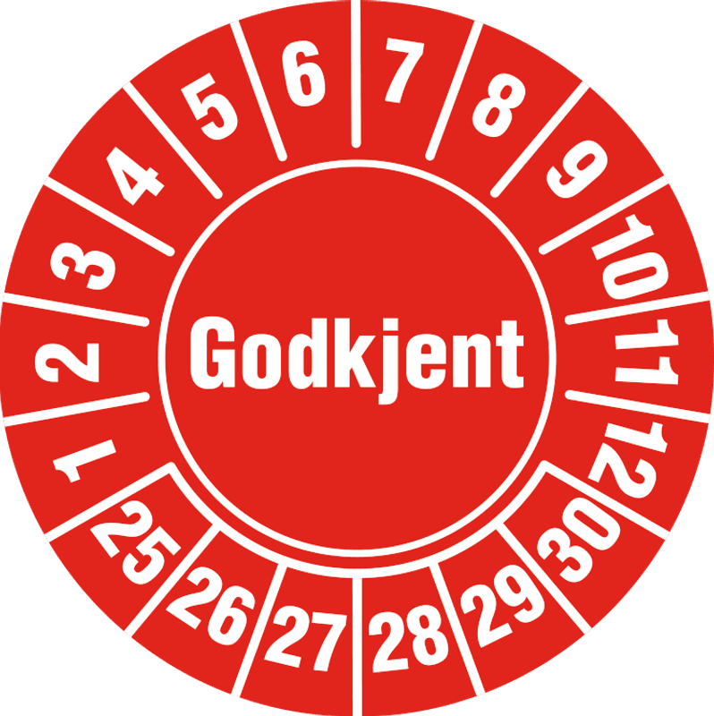 Godkjent Kontrollmerke - Ø 30 mm (10 stk)