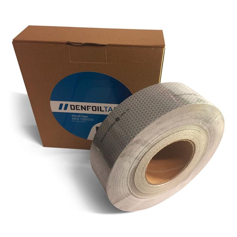 Reflekstape SOLAS GRADED  - 50 mm x 45 m - Hvit